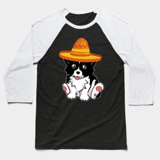 Cute dog border collie mexico cinco de mayo t shirt Baseball T-Shirt